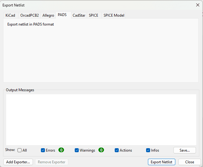 KiCAD Netlist Options